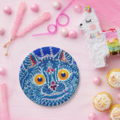 Blauwe geitenkat papieren bordje (Feest)
