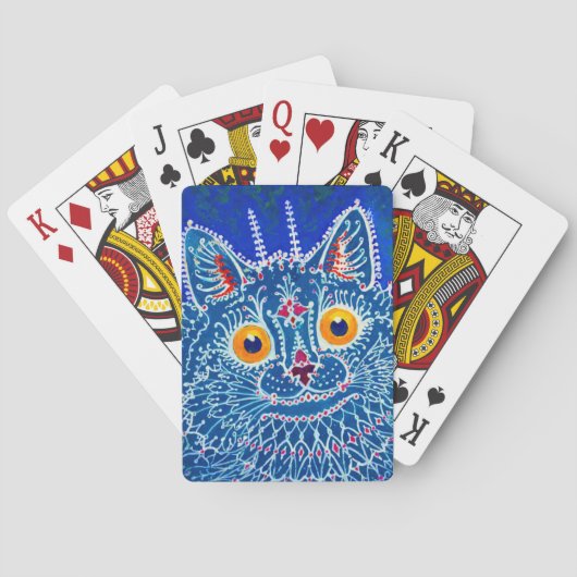 Blauwe geitenkat pokerkaarten (Achterkant)