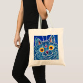 Blauwe geitenkat tote bag (Voorkant (product))