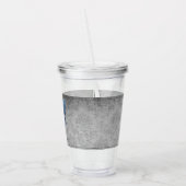 Blauwe gejuwelde vlinder acryl drinkbeker (Links)