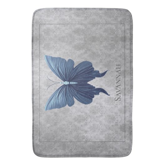 Blauwe gejuwelde vlinder badmat (Voorkant Verticaal)