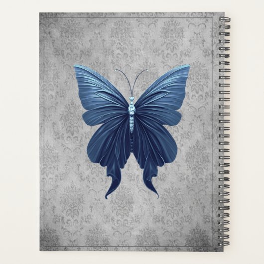 Blauwe gejuwelde vlinder planner (Achterkant)