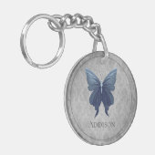 Blauwe gejuwelde vlinder sleutelhanger (Voorkant Links)