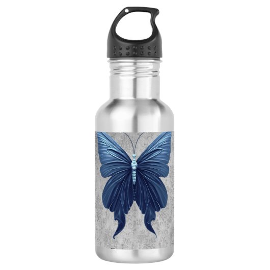 Blauwe gejuwelde vlinder waterfles (Voorkant)