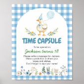 Blauwe Gekke Gans Verjaardag Tijd Capsule Sign Poster (Voorkant)