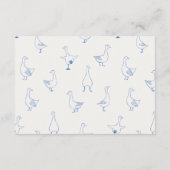 Blauwe Gekke Goose Boy Gingham Ribbon Luier Raffle Informatiekaartje (Achterkant)
