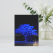 Blauwe gekleurde boom briefkaart (Staand voorkant)