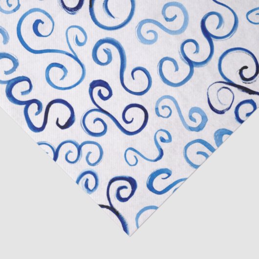 Blauwe gekleurde krommen afspelen tissuepapier (Detail)