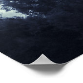 Blauwe gekleurde wolken, hemel en bomen poster (Hoek)