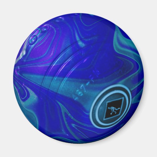 Blauwe gekruiste groene Bowl, Fridge Magnet (Voorkant)