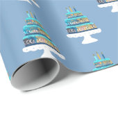 Blauwe gelaagde verjaardagstaart cadeaupapier (Rol Hoek)