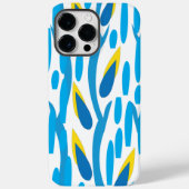 Blauwe gele Abstracte bladeren Trendy Chic Case-Mate iPhone Case (Achterkant)