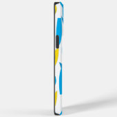 Blauwe gele Abstracte bladeren Trendy Chic Case-Mate iPhone Case (Achterkant / Rechts)