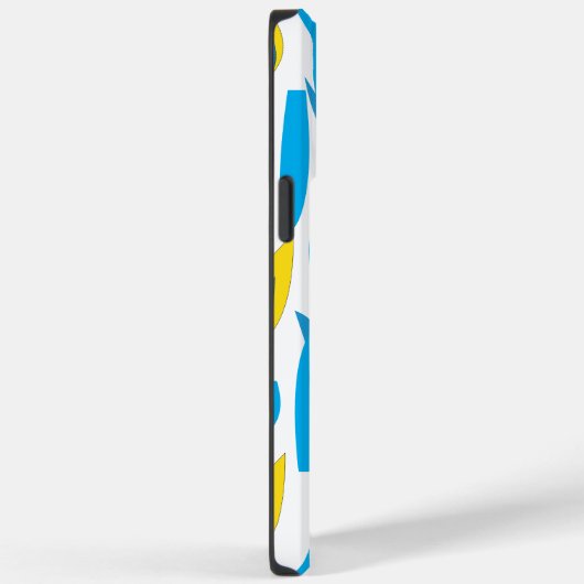 Blauwe gele Abstracte bladeren Trendy Chic Case-Mate iPhone Case (Achterkant / Rechts)