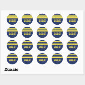 Blauwe/gele Afstuderen Stickers (Vel)