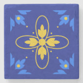 Blauwe & Gele Azulejo Onderzetter (Voorkant)