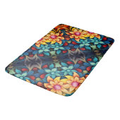 Blauwe Gele Bloemen Badmat (Gekanteld)