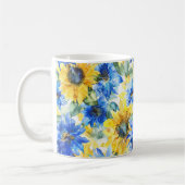 Blauwe Gele Bloemen Koffiemok (Links)