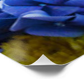 Blauwe gele bloemen met vlinders poster (Hoek)