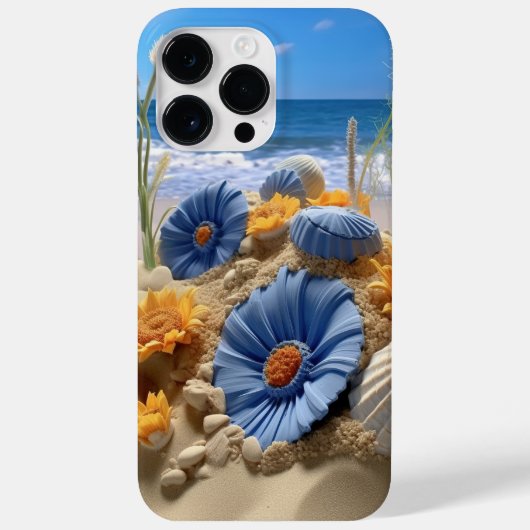 BLAUWE & GELE BLOEMEN OP EEN ZANDSTRAND Case-Mate iPhone CASE (Achterkant)