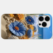 BLAUWE & GELE BLOEMEN OP EEN ZANDSTRAND Case-Mate iPhone CASE (Achterkant (horizontaal))