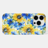 Blauwe gele bloemen verjaardag Case-Mate iPhone case (Achterkant (horizontaal))