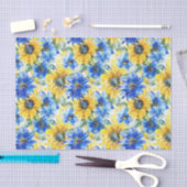 Blauwe Gele Bloemen Verjaardag Tissuepapier (Craft)