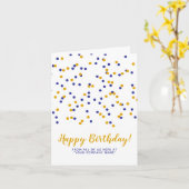 Blauwe Gele Confetti Aangepaste SVG Blij Gebogen Kaart (Gele Bloem)