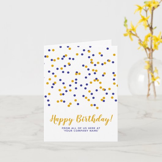 Blauwe Gele Confetti Aangepaste SVG Blij Gebogen Kaart (Gele Bloem)