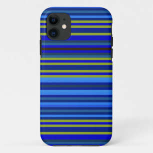 Blauwe gele cyaanstrepen Achtergrond Case-Mate iPhone Case