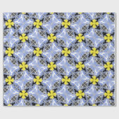 Blauwe gele Doggen Cadeaupapier (Vlak)
