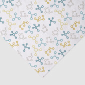 Blauwe, gele en grijze moleculen cadeauomslag tissuepapier (Detail)