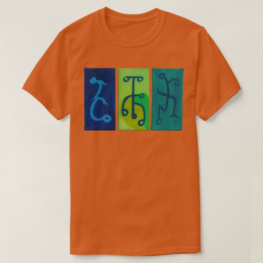 Blauwe Gele en groene dansers T-shirt (Design voorkant)