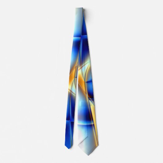 Blauwe, gele en nagelachtige lijnen die blauw en g stropdas (Achterkant)