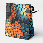 Blauwe, gele en Oranje slangenhuid Bedankdoosjes (Achterkant)