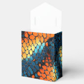 Blauwe, gele en Oranje slangenhuid Bedankdoosjes (Geopend)