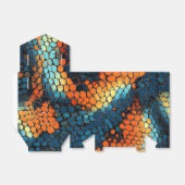 Blauwe, gele en Oranje slangenhuid Bedankdoosjes (Uitgevouwen)