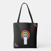 Blauwe, gele en rode kaars tote bag (Achterkant)