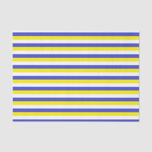 Blauwe, gele en witte strepen tissuepapier (Voorkant)