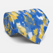 Blauwe, gele en witte vlekjes 8200 stropdas (Opgerold)