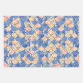 Blauwe, gele en zilverzeemeerminnen inpakpapier vel (Voorkant 3)
