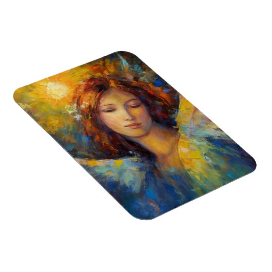 Blauwe Gele Engel Gloeit Alle Gelegenheden Magneet (Rechterzijde)