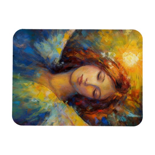 Blauwe Gele Engel Gloeit Alle Gelegenheden Magneet (Horizontaal)