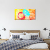 Blauwe gele, gematigd schilderschilderij canvas afdruk (Insitu (Slaapkamer))