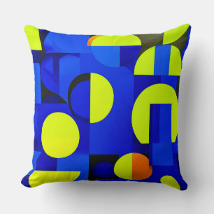 💙 Blauwe Gele Geometrische Decoratie Voor Moderne Kussen