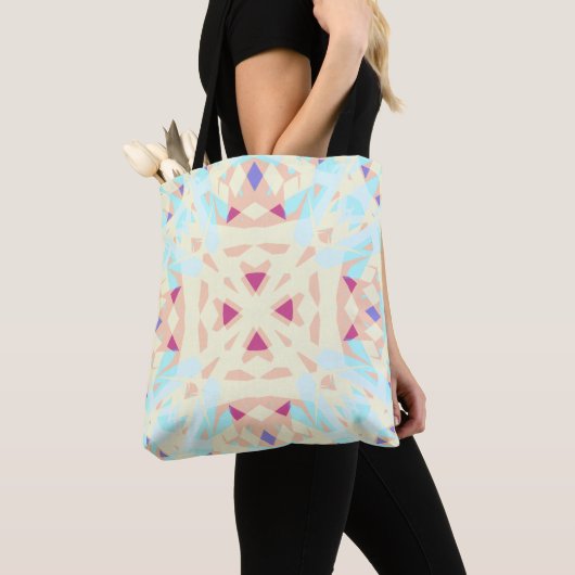 Blauwe gele Geometrische  pasteikever Tote Bag (Dichtbij)