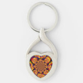 Blauwe, Gele, Gouden Mini Bollen Sleutelhanger (Voorkant)