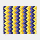 Blauwe gele goudkleurige goudkleurige doorsnede fleece deken (Voorkant (Horizontaal))