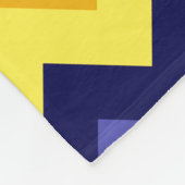 Blauwe gele goudkleurige goudkleurige doorsnede fleece deken (Hoek)