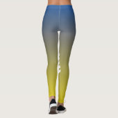 Blauwe gele gradiënt, monogrammen, van porty leggings (Achterkant)